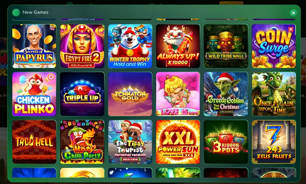 Roby Online Casino Spielübersicht